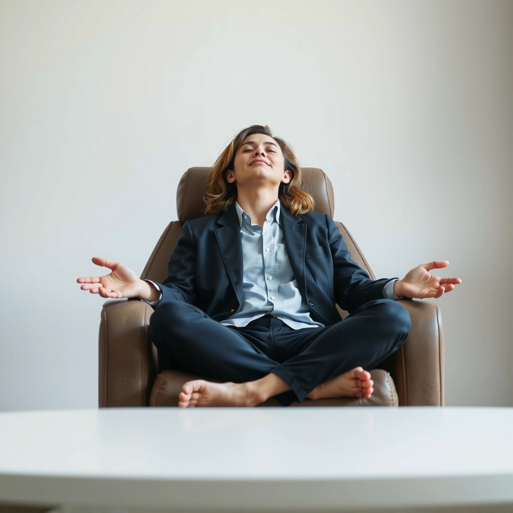 Persona relajada practicando autocontrol